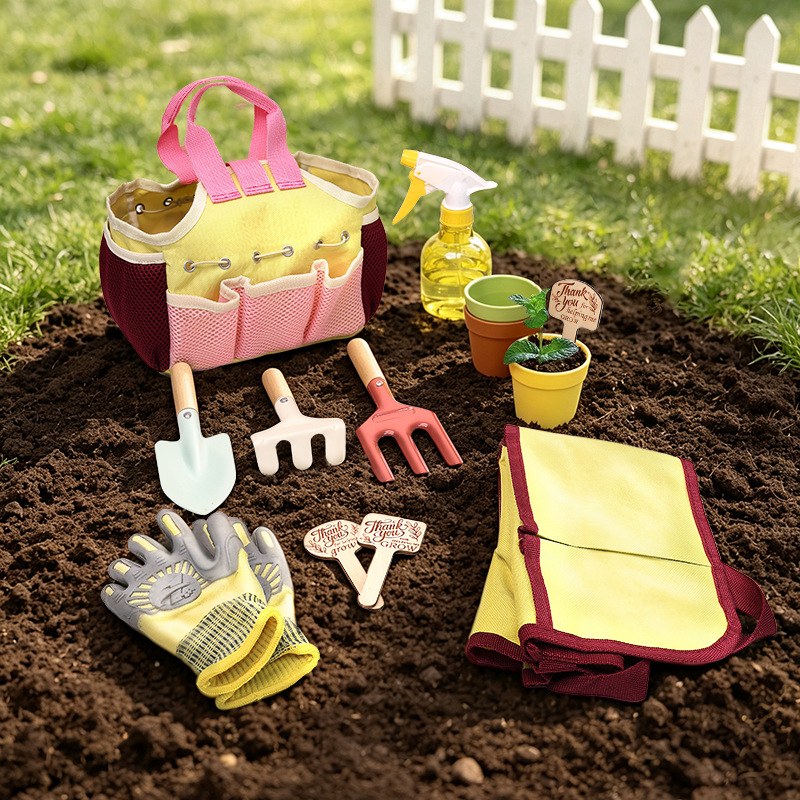 Gardening Tools Toys - Kinder-Gartenwerkzeug-Set Rollenspiel Outdoor-Schaufel Rechen Pflanzkelle Gießkanne