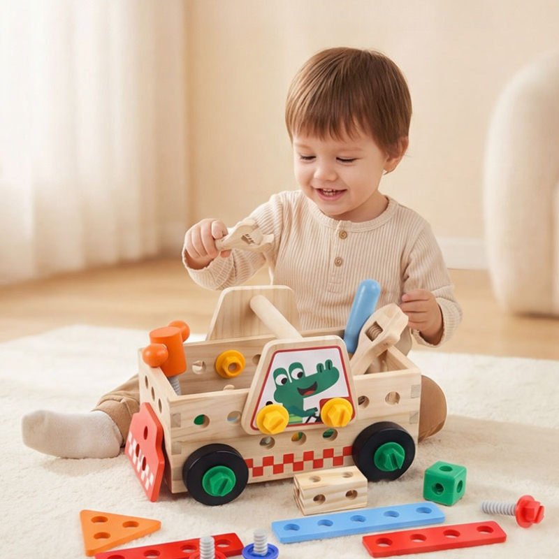 Gardening Tools Toys - Kinder-Montagespielzeug-LKW für den Kindergarten, realistisches Schrauben-