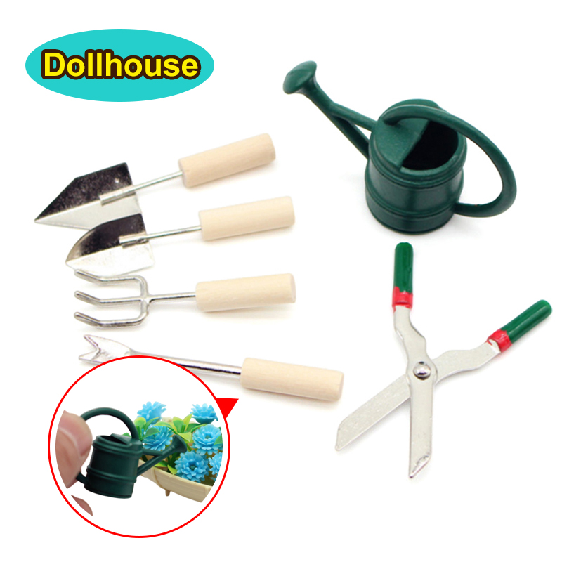 Gardening Tools Toys - 1/12 Puppenhaus Simulation Gießkanne Spaten Schere