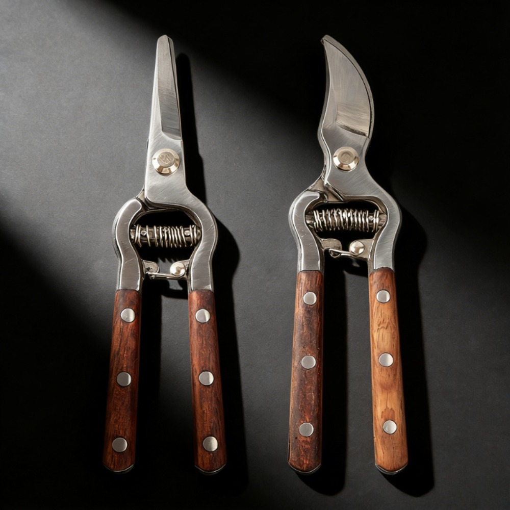 Gardening Tools Vintage - Vintage Gartenschere mit Holzgriff, Obstschere zum