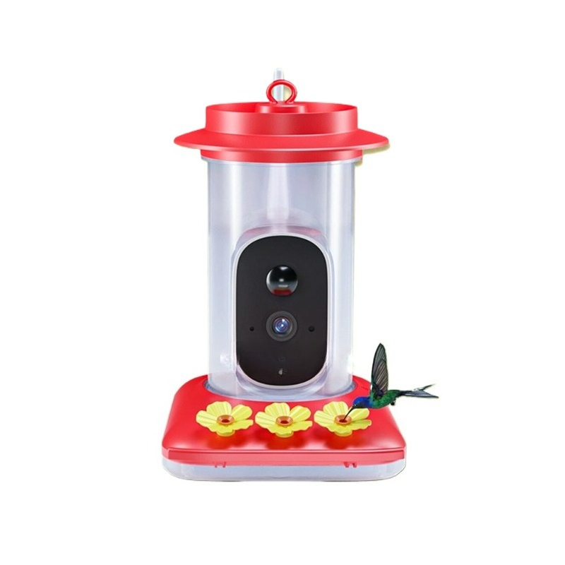 Gardening Tools Definition - Solar-Garten-Hängevogel-Kolibri-Smart-Automatik-Futterstation für den Außenbereich, roter Körper,