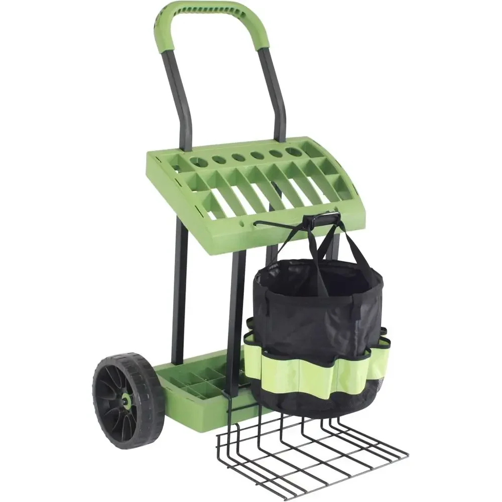 Gardening Tools Made In Usa - Gartenwerkzeugwagen mit Tragetasche, Rollbarer Aufbewahrungswagen für
