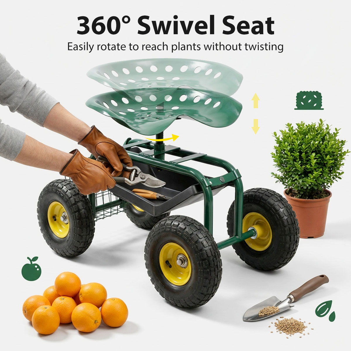 Gartensitz mit Rädern, Rollend – Gardening Tools Basket Bewertung und Preis