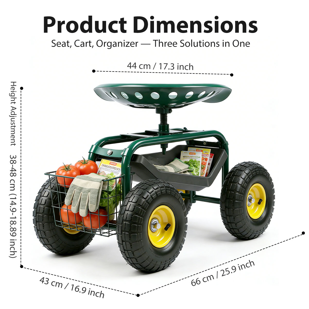 Gartensitz mit Rädern, Rollend – Gardening Tools Basket Bewertung und Preis